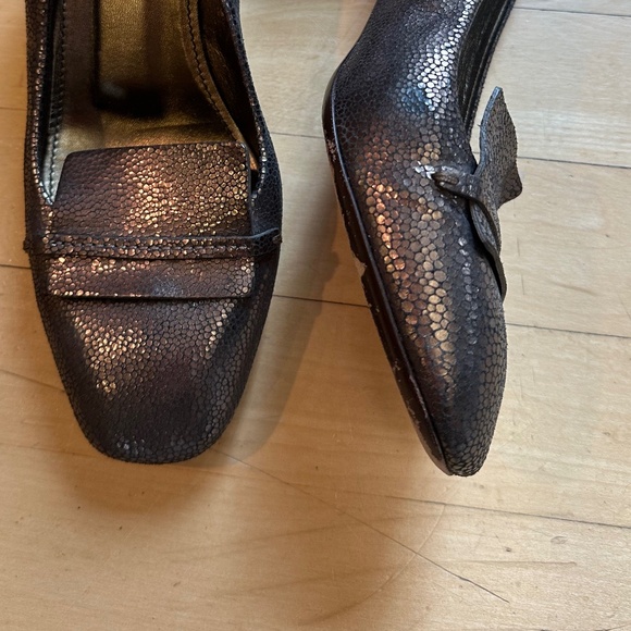 LANVIN Gold crackled pumps, 38.5 , L1055 - Picture 7 of 7
